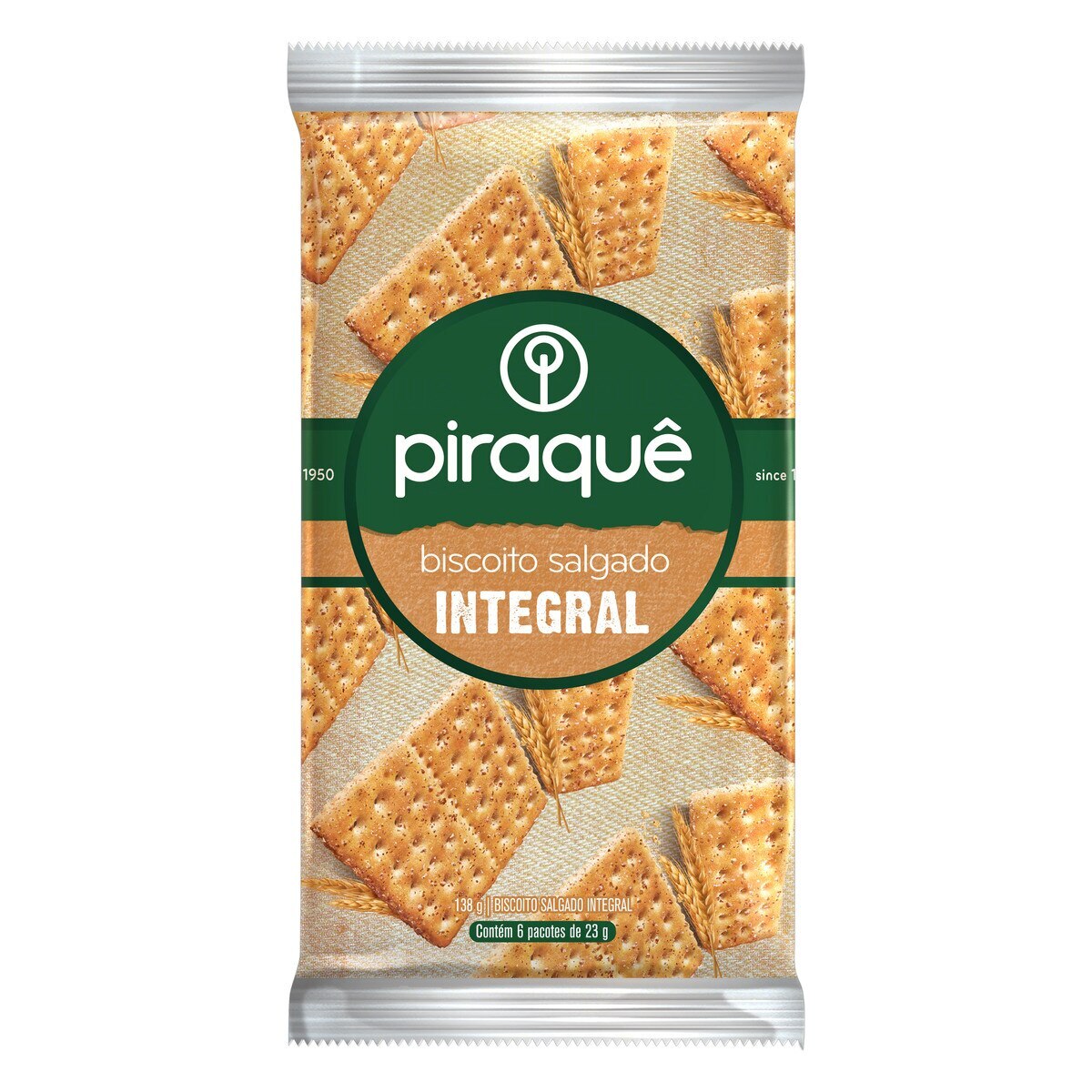 Biscoito Personal Cracker Piraquê Pacote 138g 6 Unidades