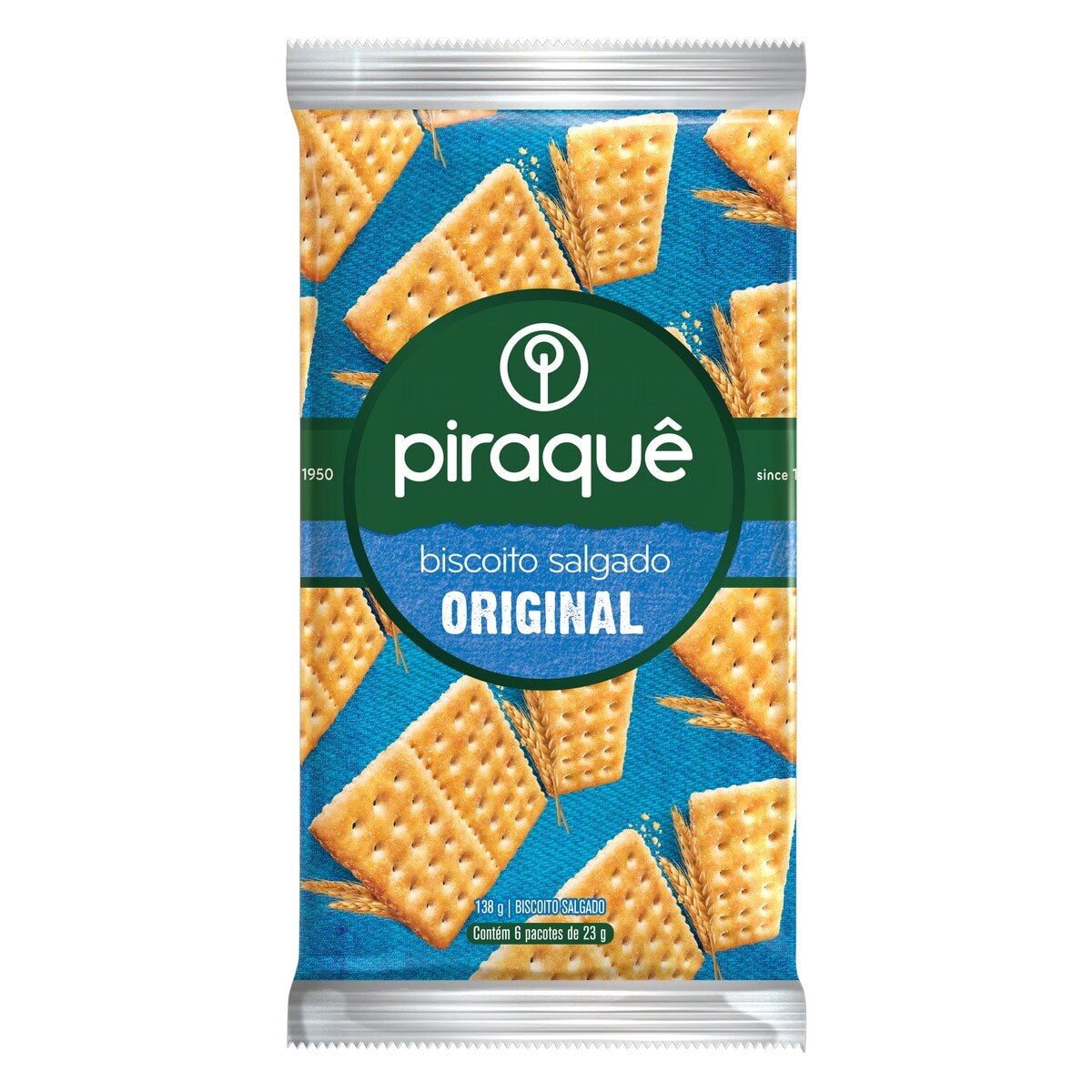 Biscoito Personal Cracker Piraquê Pacote 138g 6 Unidades